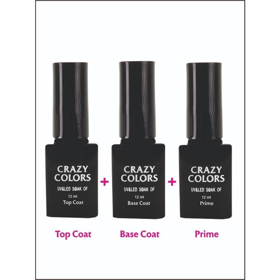 Crazy Colors Kalıcı Oje Top Coat+Base Coat+Prımer 3'lü Set Fiyatı