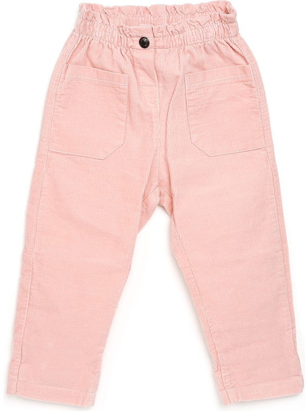 Hellobaby Basic Kız Bebek Cepli Kadife Pantolon
