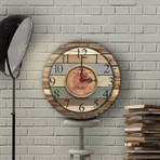 BK Kişiye Özel Old Town Tasarımlı Vintage Ahşap Duvar Saati (30 Cm.) - 7