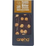 Aroha Stevialı Bitter Şekersiz Fındıklı Diyet Çikolata Ketojenik Vegan Glutensiz 100 gr