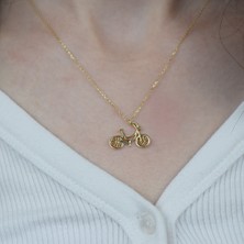 Lilarote Bisiklet Altın Kolye