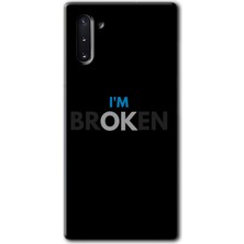 Bera Aksesuar Samsung Galaxy Note 10 Kılıf Hd Desen Baskılı Arka Kapak + Temperli Cam - Im Broken