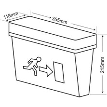 Arsel Betalite AEB-03123-L Çift Yüzlü Acil Çıkış Yönlendirme Armatürü Kesintide 120 Dak. Yanan 20XF LED