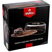 Evelin Ahşap Görünümlü Kek Fanus 23CM 10286