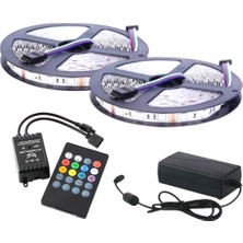 Asled Rgb Sese ve Müziğe Duyarlı Set 5-10 Metre Tak Çalıştır 3 Çip 5050