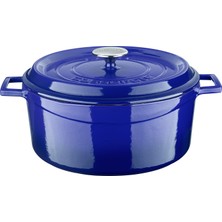 Lava Döküm Yuvarlak Tencere (Ø)28 Cm. Iç Krem, Mavi