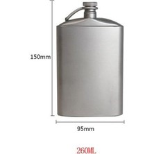 Three Beans Lıxada Titanyum Flask 260/200 ml Şarap Kalça Flagon W Vidalı Cap Klip Ultralight Hidrasyon Düz Şişe (Yurt Dışından)