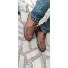 Çiğdem Kundura Ayalp Kahve Nubuk Deri Bağcıklı Ayakkabı - Kahverengi - 40 - ST00209-KAHVERENGİ-40