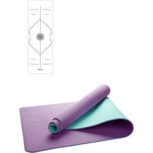 Gymo Hizalamalı 6mm Tpe Yoga Matı Pilates Minderi Lila Nane Yeşili