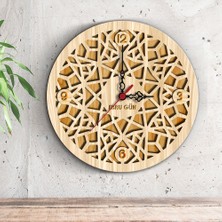 BK Kişiye Özel Ahşap Işleme Tasarımlı Ahşap Duvar Saati - 2