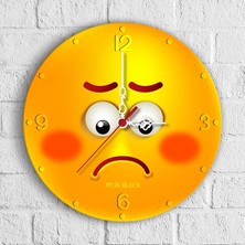 BK Kişiye Özel Emoji Tasarımlı Ahşap Duvar Saati (30 Cm.) - 15