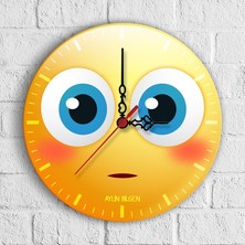 BK Kişiye Özel Emoji Tasarımlı Ahşap Duvar Saati (30 Cm.) - 5