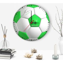 BK Kişiye Özel Lionel Messi Imzalı Futbol Topu Tasarımlı Ahşap Duvar Saati (30 Cm.) - 2