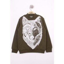 Toontoy Erkek Çocuk Kurt Baskılı Sweatshirt