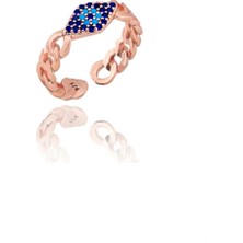 Doğan Silver Doğan Silvermekik Model Nazarlı Yüzük Rose Kaplama 925K