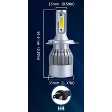 Tawitec C6 Fan Soğutmalı LED Xenon Far Ampul Şimşek Etkili 2 Adet -H1-H3-H4-H7-H11-HB3(9005)-HB4(9006)