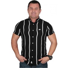 Bad Bear 21.01.30.015 Sergıo Cızgılı Ayı Nakıs Kısa Kol Gomlek Siyah-L