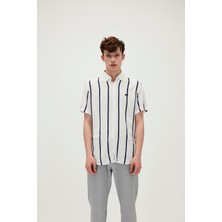 Bad Bear 21.01.30.015 Sergıo Cızgılı Ayı Nakıs Kısa Kol Gomlek Beyaz-M