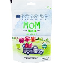 Mom Organik Lolipop (Çilek, Karpuz, Yaban Mersini ve C Vitamini) 10 Adet