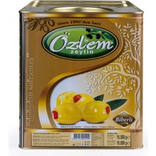 Özlem Zeytin Biberli 10 kg Teneke Yeşil Zeytin (201-230 klb)