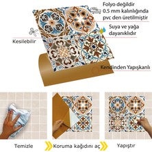 Tink Kendinden Yapışkanlı Banyo Mutfak Kaplama Fas 010 Karma Desenli Pvc Karo 30X30 cm (11 Adet) 1m2