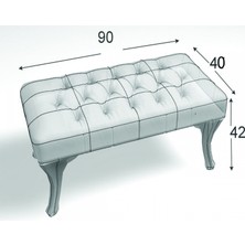 Puffy Home Icon Puff Kapitoneli Kapı Önü Siyah Ayakucu Mutfak Salon Masa Makyaj Koltuğu Siyah Puff Bench