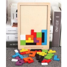 Adista Toys Toys ahşap Eğitici Bultak Tetris Puzzle Çocuk Oyuncağı