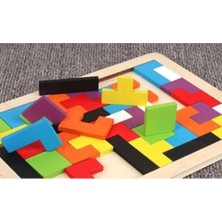 Adista Toys Toys ahşap Eğitici Bultak Tetris Puzzle Çocuk Oyuncağı