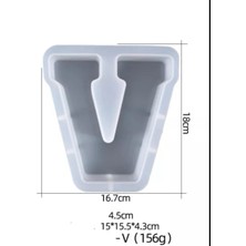 Hobizubi Büyük Reçine Epoksi Silikon Kalıp  Big  Boy Harf  - V