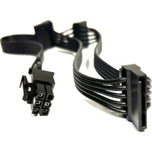 Aogo Pcıe 6pin Modüler Power Kablo 6 Pin 3x Sata Güç Kablosu Pcı-E 6 Pin Erkek - 3 Sata Dişi Güç Splitter