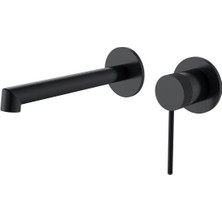 Fontana FJ-A2005 Mat Siyah Ankastre Lavabo Bataryası