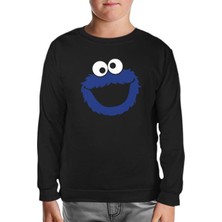 Lord T-Shirt Kurabiye Canavarı - Canavar Siyah Çocuk Sweatshirt
