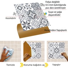 Tink Kendinden Yapışkanlı Mutfak Geometrik 019 Karma Desenli Pvc Karo 30X30 cm (11 Adet) 1m2