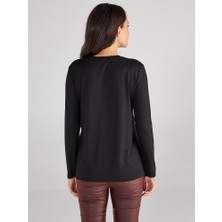 Faik Sönmez V Yaka Uzun Kol Kadın T-Shirt