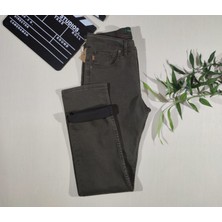 Endow Jeans Full Likralı Mevsimlik Yumuşak Kumaş Regular Normal Kesim Açık Haki Yeşili Kot Pantalon