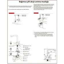 Villa Arıtmalı Kuğu Eviye Bataryası Çift Çıkışlı Arıtmalı Kugu Evye Musluğu