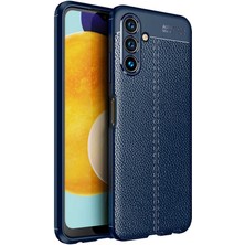 Caseart Samsung Galaxy A13 5g Kılıf Darbe Korumalı Deri Görünümlü Silikon Arka Kapak - Lacivert