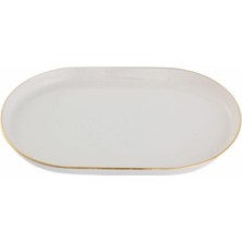 Porland Chopin Altın Yaldız Kayık Tabak 18 cm