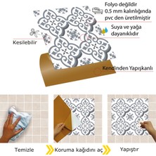 Tink Kendinden Yapışkanlı Mutfak Banyo Kaplama Geometrik 036 Desenli Pvc Karo 30x30 cm 11 Adet 1m2