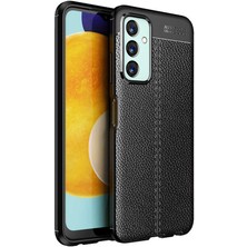 Caseart Samsung Galaxy M23 Kılıf Darbe Korumalı Deri Görünümlü Silikon Arka Kapak - Siyah