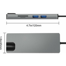 Daytona FC09 Macbook Uyumlu Type-C To 4K 1080P Hd HDMI 1000 Mbps Gigabit Ethernet RJ45 Pd Sd Kart 2* USB 3.0 VGA 8ın1 Çevirici Hub Adaptör