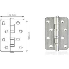 Canex Paslanmaz 10cm Oval Bilyalı Menteşe 1.7mm