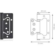 Canex Kelebek Paslanmaz Yönsüz Menteşe 10cm  Siyah 2.2mm