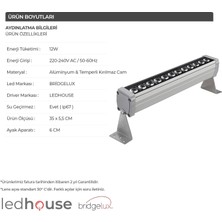 Ledhouse 35 cm Wallwasher 12 LED Duvar Boyama LED Aydınlatma Sıva Üstü Dış Cephe (Sıvaüstü)