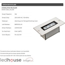 Ledhouse 10 cm Wallwasher 3 LED Duvar Boyama LED Aydınlatma Sıva Altı Dış Cephe (Sıvaaltı)