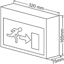 Arsel Dekolite Z Serisi Çift Yüzlü AE-4223-L Acil Çıkış Yönlendirme Armatürü Sürekli ve Kesintide 180 Dak. Yanan 500 Lümen LED