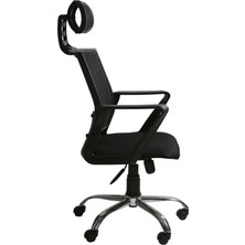 Ayan AVM Ofis Makam Sandalyesi Siyah Fileli Bilgisayar Ofis Çalışma Sandalyesi Koltuğu Makam Koltuğu
