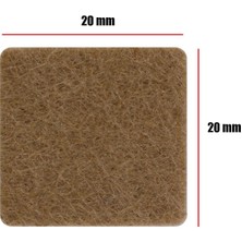 Badem10 Yapışkanlı Mobilya Masa Sandalye Parke Zemin Ayak Koruyucu Kaydırmaz Keçesi 20x20 Mm (50'Lİ PAKET)