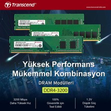 Transcend JM3200HLE-16G 16GB Ddr4 3200MHZ CL22 1.2V Masaüstü Ram