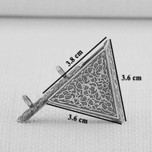 Tesbih Sepetim Desenli 925 Ayar Gümüş Üçgen Muska Kabı Orta Boy